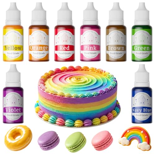 Image of Food Coloring Set - 8 Colors Liquid Edible Dye for Baking Cake Cookie 10ml