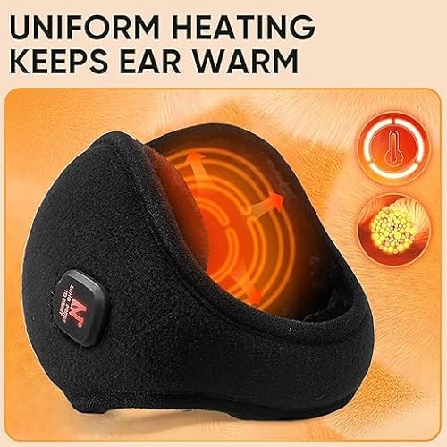 Aroma Season Heated Ear Muffs for Winter, 2000 mAh Rechargable Fleece Ear Muffs, Ear Warmer for Cold Weather, Warm Gifts for Women Men Kids