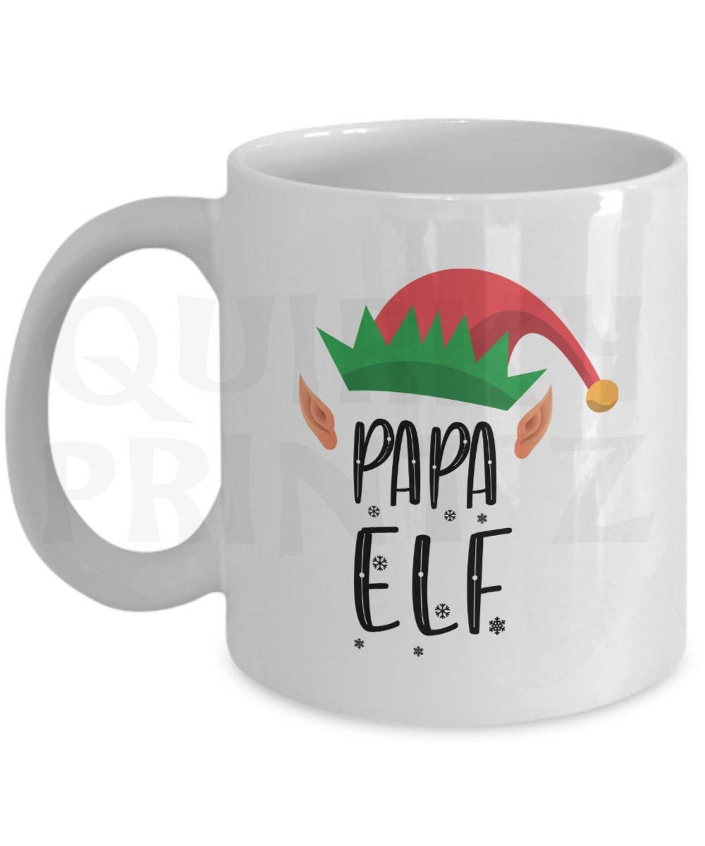 Quirky Printz White Novelty Papa Elf Funny Gift Slogan Mug Sk358