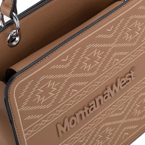 Montana West Top Handle Bag Crossbody Western Purse Aztec Bag for Women Vegan Leather Tote Handbags LG-MWF1052-8120KH3