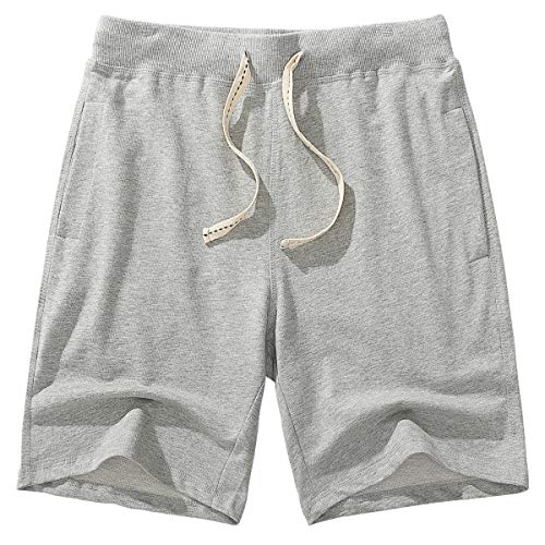 Amy Coulee Men's Casual Shorts Comfort Cotton Flat Front Short Pants for Men (Gray,S)
