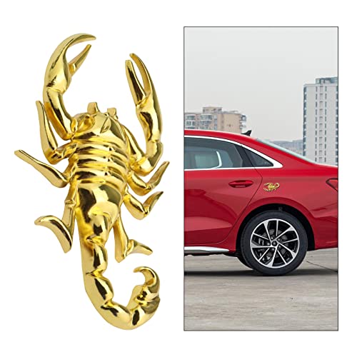 Micro Traders 1 Pair Car 3D Scorpion Metal Sticker Waterproof Anti-Rust Body Decorative Decor Badge Emblem For Automotive Motorcycle Zinc Alloy Gold #TOP2