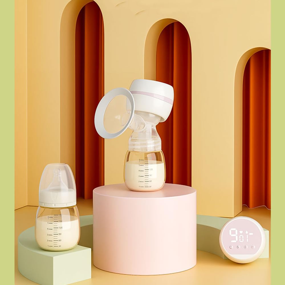 Hcosmy Hands Free Breast Pump – Wearable Breast Pump with Ergonomic Baby Mouth for Painless Lactation – Portable Electric Pump with 4 Modes and 9 Levels – Compact and Comfortable Wireless Pump