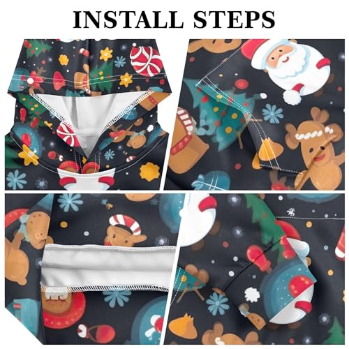 Kids Hoodies Sweaters Christmas Xmas Santa Claus Hooded Sweatshirts with Big Pockets for Boys Girls B04003523