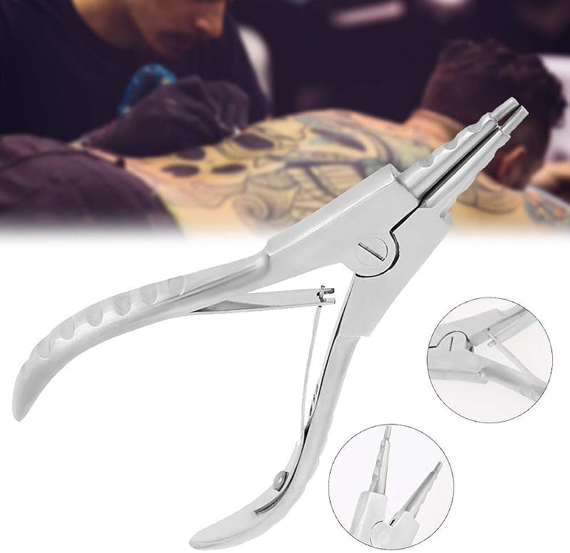 Alicate para Piercing TYMXGHF em Aço Inoxidável, 14,5 cm, para Abertura de Anéis