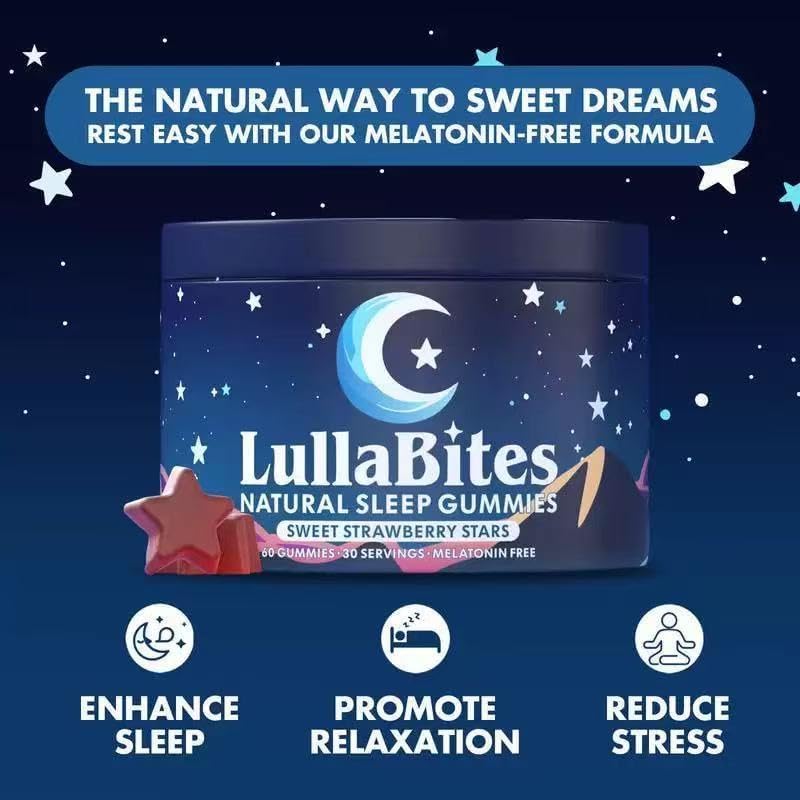 Natural Strawberry Star-Shaped Sleep Gummies – 60 Sugar-Free, Gluten-Free Gummies – Helps Relax, Fall Asleep & Improve Sleep Quality - Image 2