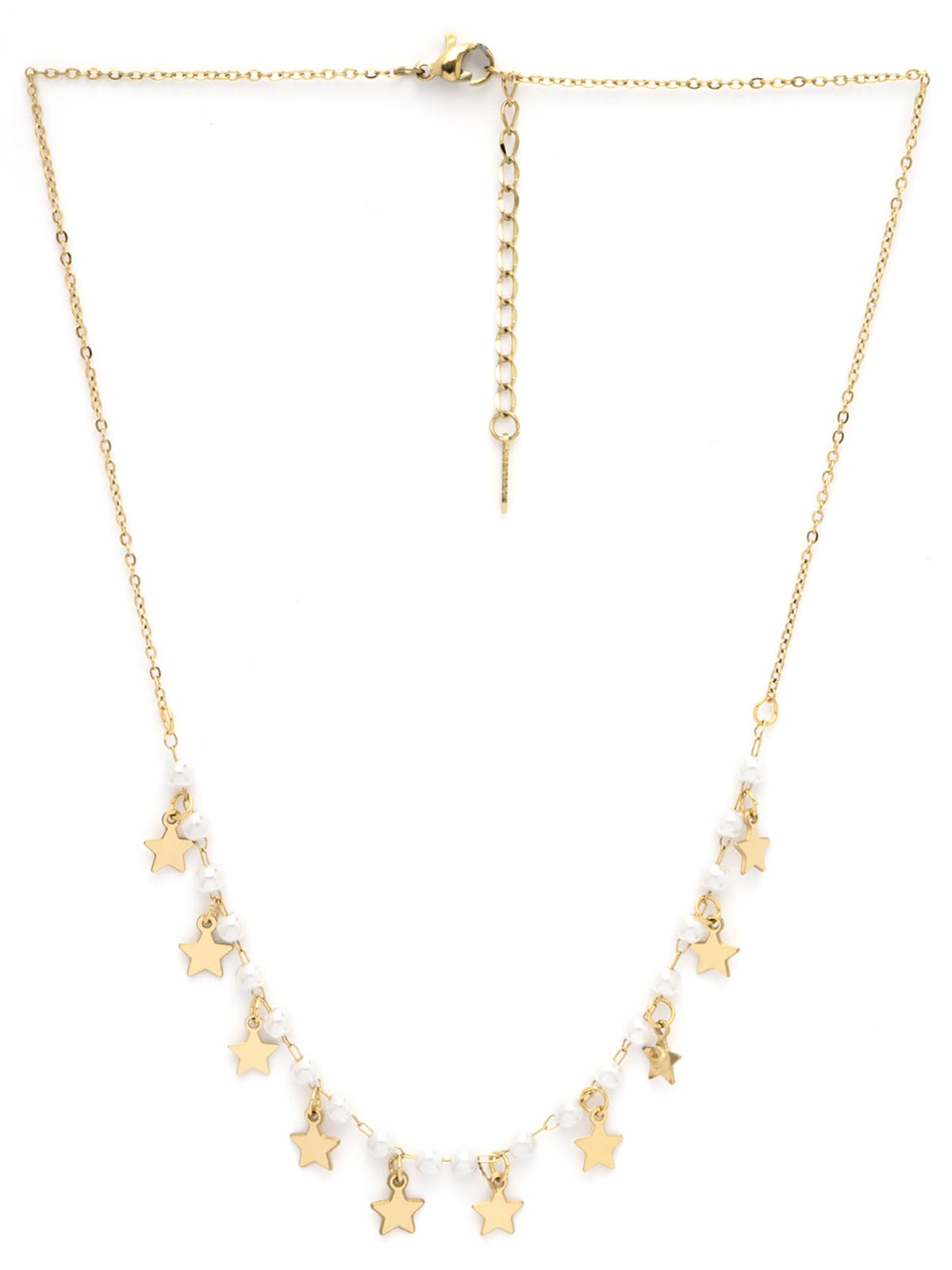 Gold Plated with Charming Stars Pearls Stainless Steel Chain Pendant Necklace Jewellery for Women & Girls|Anti Tarnish Jewellery|Gifts for Wife Girlfriend Mother Sister|N107017-image-34