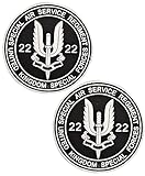 Heiorpai 2Pcs Glow in Dark United Kingdom Special Air Service British 22nd Special Forces SAS Who Dares Wins PVC Rubber Patch Decorative Hook Fasteners Backing Patch