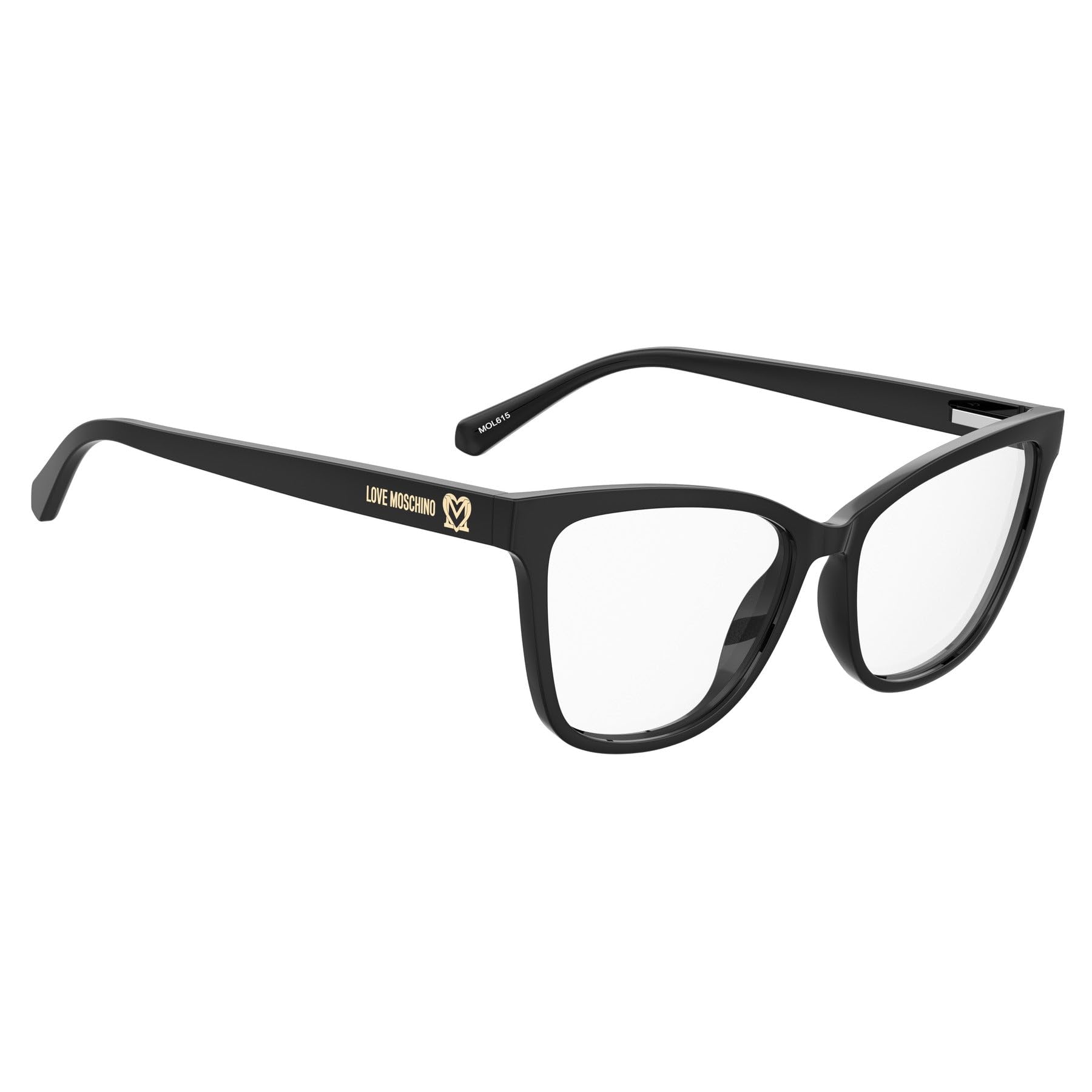Love Moschino Brille mit Sehstärke für Damen optional mit Sonnenbrillentönung oder Blaulichtfilter, Rechteckig, gefertigt aus Kunststoff (inklusive Brillenetui)