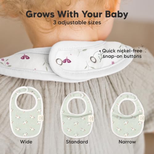 Image of KeaBabies 8-Pack Organic Baby Bibs for Drooling and Teething (Lunaris) | Soft Cotton Bibs for Baby Girl, Boy, Extra Absorbent, Easy to Clean & Put On, Toddler, Newborn, Infant 0-24 Months