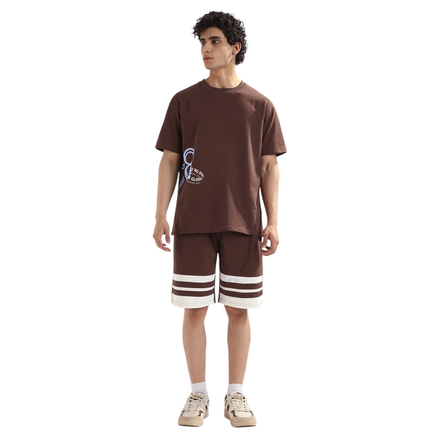 nobero Men Printed Co-ord Set(1M-LWCS-R0201-BW4_Brown_L)-picture-30
