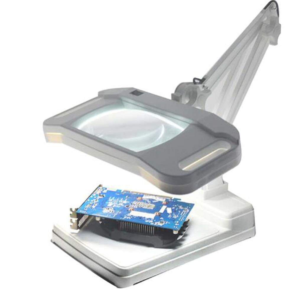 Szkło powiększające, powiększenie powiększające, lampa biurkowa LED 2 w 1 z obiektywem 125 mm 5X 10X, jasne światło, narzędzie powiększające, narzędzia do naprawy, powiększające szkło