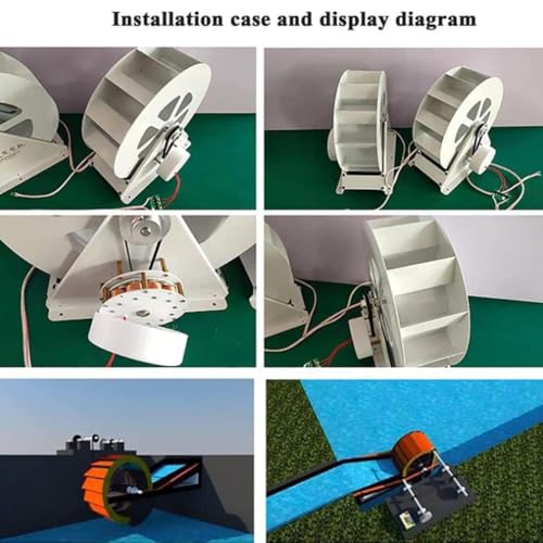Generador de turbina de agua portátil, kit hidroeléctrico de flujo con funcionamiento silencioso para arroyos y ríos fuera de la red