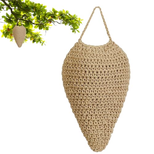 Cebo de avispón tejido - Colmena de avispas artificiales, réplica de avispas artificiales | Terraza exterior y disuasorio de jardín, cebo decorativo al aire libre para aleros, prevención de frutas