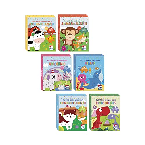 Combo 6 Livros Box com Quebra-Cabeça