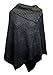 New Womens Big Plus Size Cable Knitted 3 Button Cape Poncho Ladies Jumper (US(14-16) UK(16-18), Charcoal)