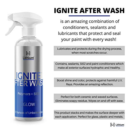 Lithium Auto Elixirs Ignite After Wash - Waterless Car Wash Exterior Care Products - Streak-Free Si02 paint and Glass protectant with Hydrophobic Ceramic Ingredients - Conditions and Shines Surfaces - Image 3