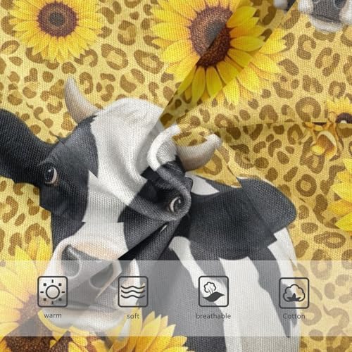 CHIFIGNO Cute Cows Yellow Sunflowers Briefs for Boys Printed Cotton Underwear Toddler Boys Soft Underwear Briefs3