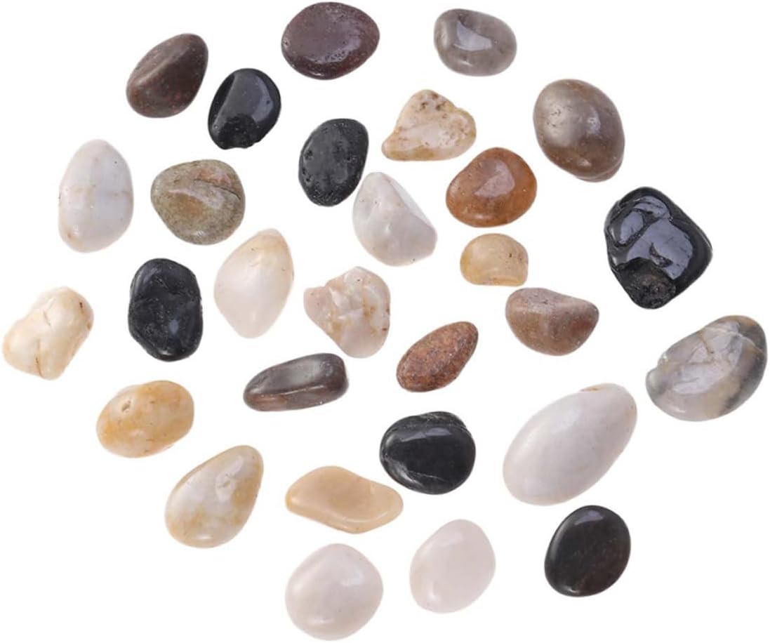 PRETYZOOM Natural Polished River Pebbles 1500g 2-3cm Aquarium Gravel Rocks Decorative Landscaping Stones for Fish Tanks Garden Plant Home Décor