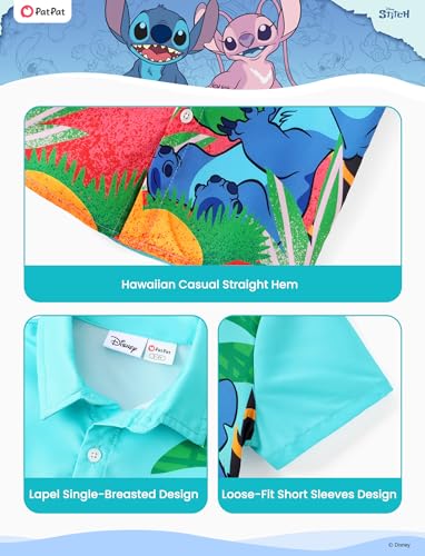 Image of Disney Marvel Spiderman Cars Stitch Star Wars Mickey Boys Hawaii Shirt Button Up Dress Shirts Short Tropical Shirt Kids 2-13Y