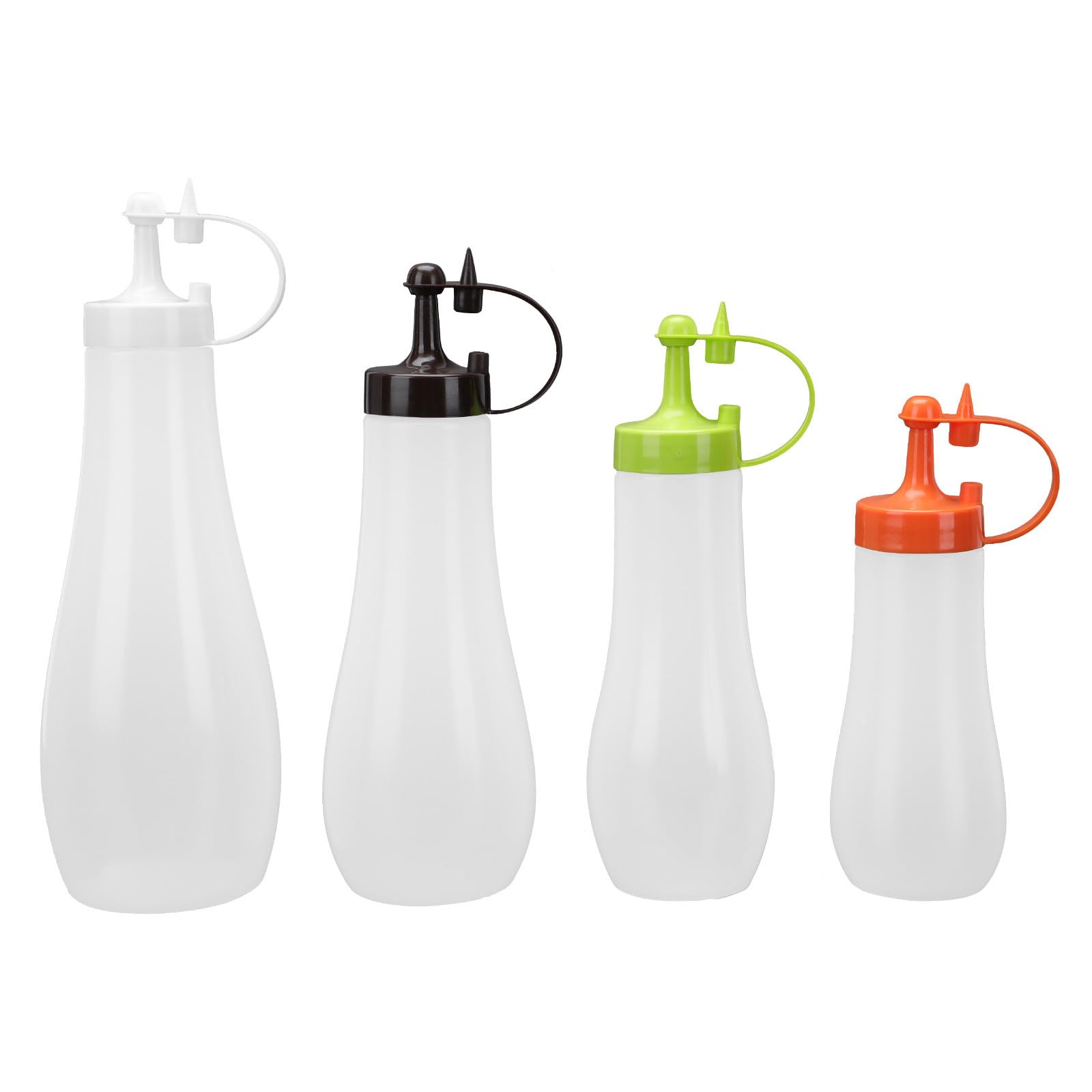 Botellas exprimibles para condimentos y salsas, juego de 4 botes plásticos de cocina