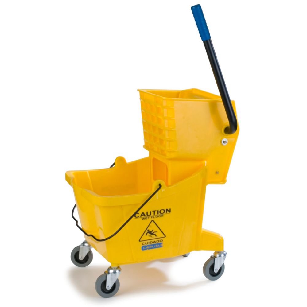 Photo 1 of 26 qt Mop Bucket Combo - Side Press Wringer, Polyethylene, Yellow