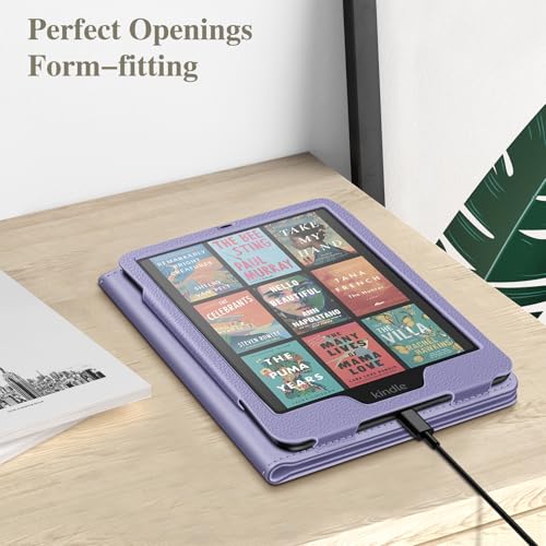 Image of Fintie Case for 7 inch /6.8 inch Kindle Paperwhite(12th /11th Generation-2024 /2021) and Kindle Colorsoft Signature Edition -Slim Foldable Stand Cover Auto Wake /Sleep for Paperwhite 2024, Lilac Purple