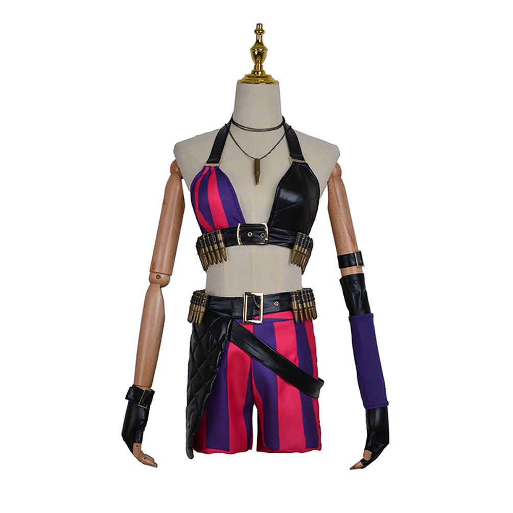 MZXDYAnime Game Arcane Cosplay Costume Jinx Cosplay Loose Cannon Outfit Sexy Women Carnival Suit