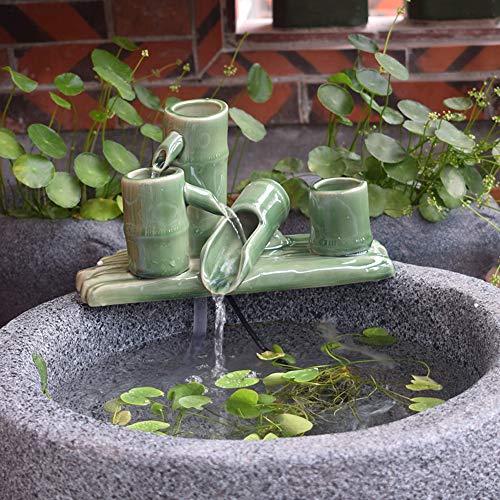 Ceramic Accents Water Fountain & Pump Kit – 9.5 inch DIY Indoor/Outdoor Garden Water Feature kit - Fits 10-15 inch Bowl (not Included) (Small Size 9.5in L)