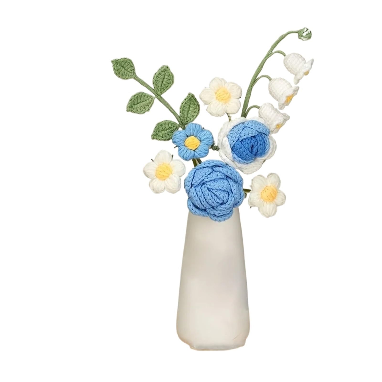 FCfpxwtz Artificial Crochet Flower, Crochet Flower Bouquet Multicolor, Artificial Flowers for Mothers Day Home Decor(1)
