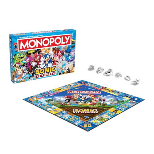 Winning Moves Jeu de société Sonic le hérisson Monopoly pour 2 à 6 joueurs et constitue un excellent cadeau pour les fans âgés de et plus - vue 3
