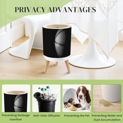 Pequeña caneca de basura blanca con tapa y patas 7L miniatura 4