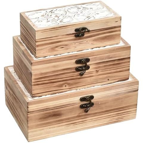 DECOR4SEASON Rustic Farmhouse Wooden Box Set Cover