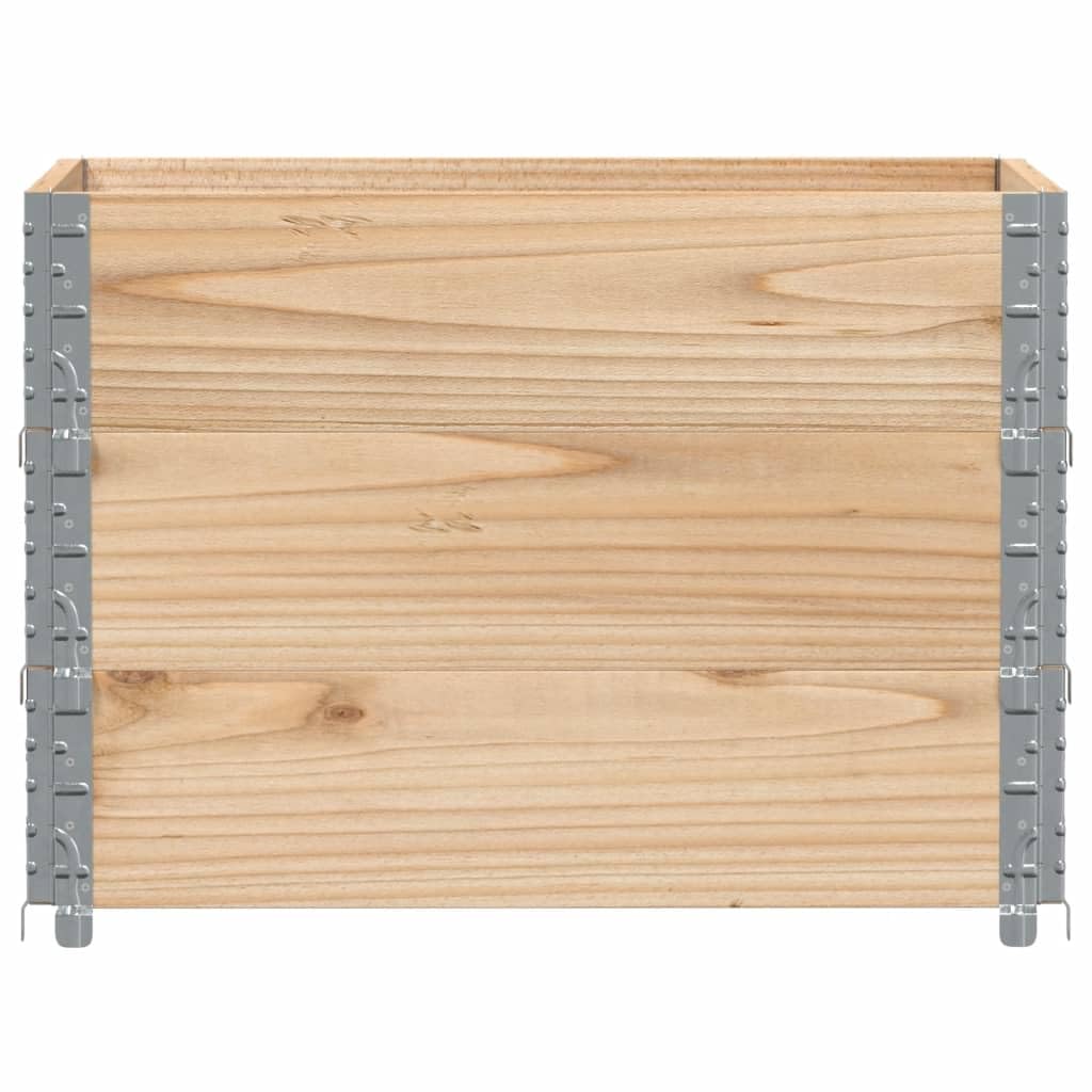 Ramki na palety, 3 szt., 80 x 60 cm, lite drewno sosnowe, możliwość układania w stos, składana, wytrzymała, do przechowywania, transportu, logistyki, warsztatu, przemysłu