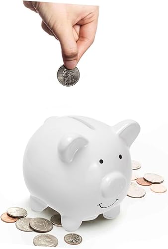 Gadpiparty Figuras de animales de plástico para niños, alcancías para niños, decoración de bebé, pequeña cerámica para ahorrar dinero, alcancías