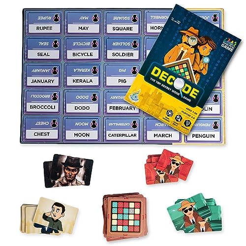Image of Decode The Top Secret Word Board Game for Kids & Adults | Fun Guessing & Communication Game | Builds Teamwork & Social Skills | Family Party Game | Ages 7+.