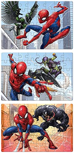 Image of Frank Spider Man Jigsaw Puzzle for 5+ Years, Set of 3, Multicolour - Engaging Puzzle for Kids - Fun & Challenging Brain Booster Games - for Focus and Mmemory - 90147
