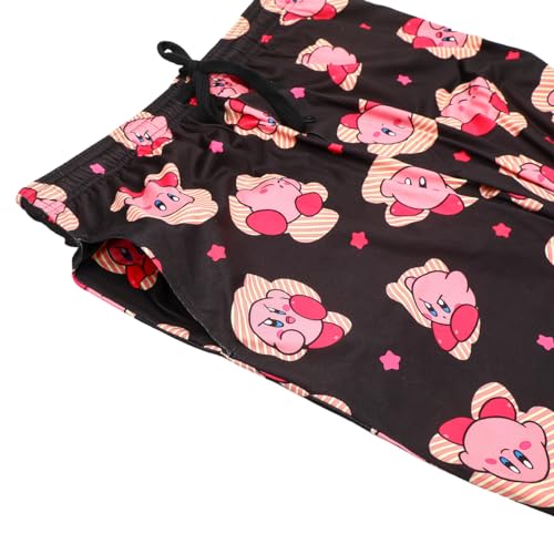 Bioworld Kirby Character Print Men's Black Sleep Pajama Pants2