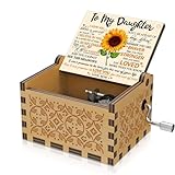 Sunflower Wooden Engraved Colorful Music Box You are My Sunshine Laser Wood Musical Box Gifts from Mom to Daughter for Birthday/Christmas/Valentine's Day/Thanksgiving Day