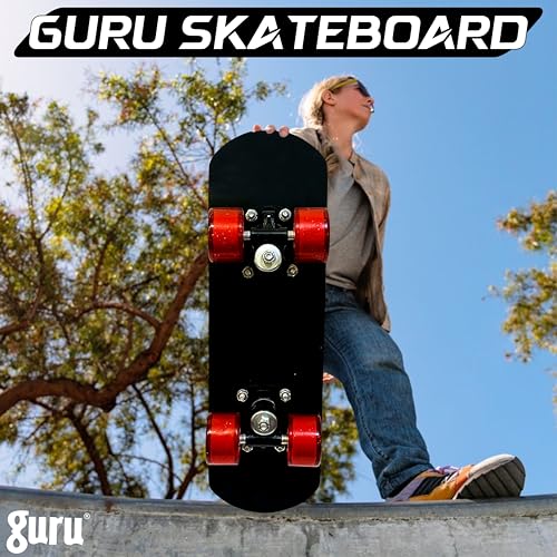 Image of GURU Skateboard, Wooden Non-Slip Skateboard for Kids, Adult, Casterboard /Skate Board /Hoverboard /Longboard for Beginners, Learners, Training Purpose for All Age Group