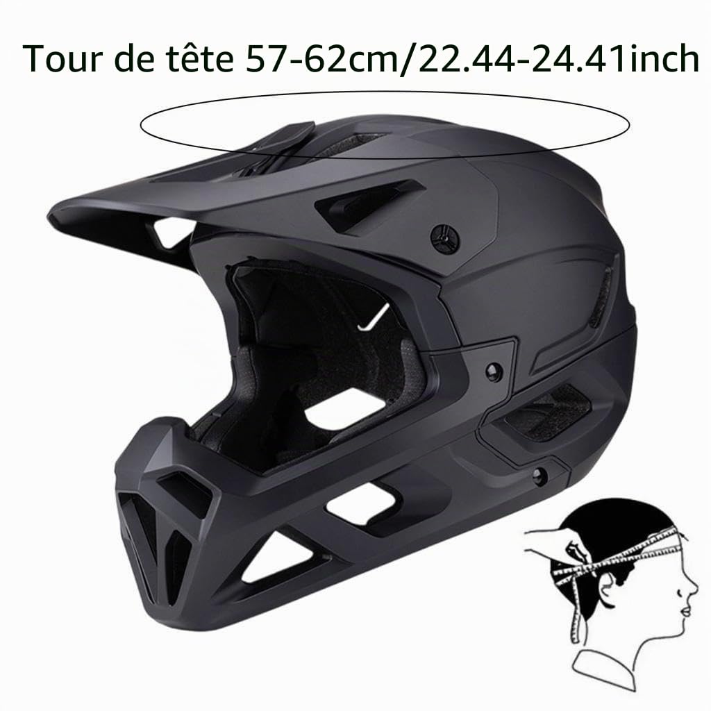 Casque de Vélo, équipement de Cyclisme Respirant avec Mentonnière Amovible pour Adultes, Ventilation, Confortable et Intégral