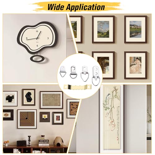 Image of 270 Pcs Picture Hangers with Screws, D Rings Picture Hanging Kit Heavy Duty Picture Hanging Hooks Picture Framing Supplies Kit for Mirror, Clock, Decoration, Paintings, Artwork Picture Frame