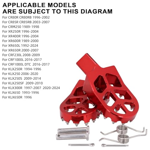 Image of JFG RACING Dirt Bike Foot Pegs for XR650L /CR80R CR80RB /CR85R CR85RB /CRM250
