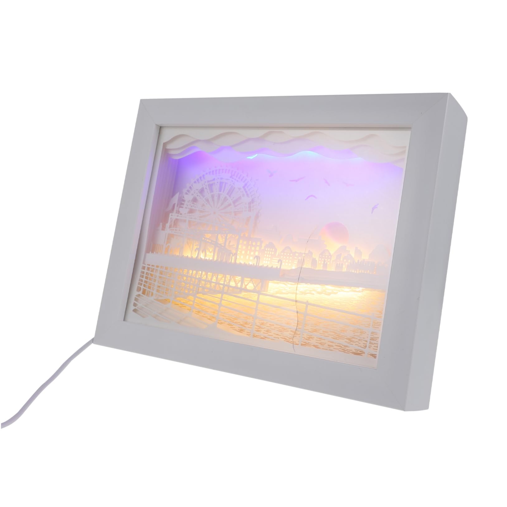 Gadpiparty 1pc Paper Carving Ornament Decorative Lamp 3D Decorative Carving Decorations for Christmas Led Christmas Centerpieces Decoration Present Butter