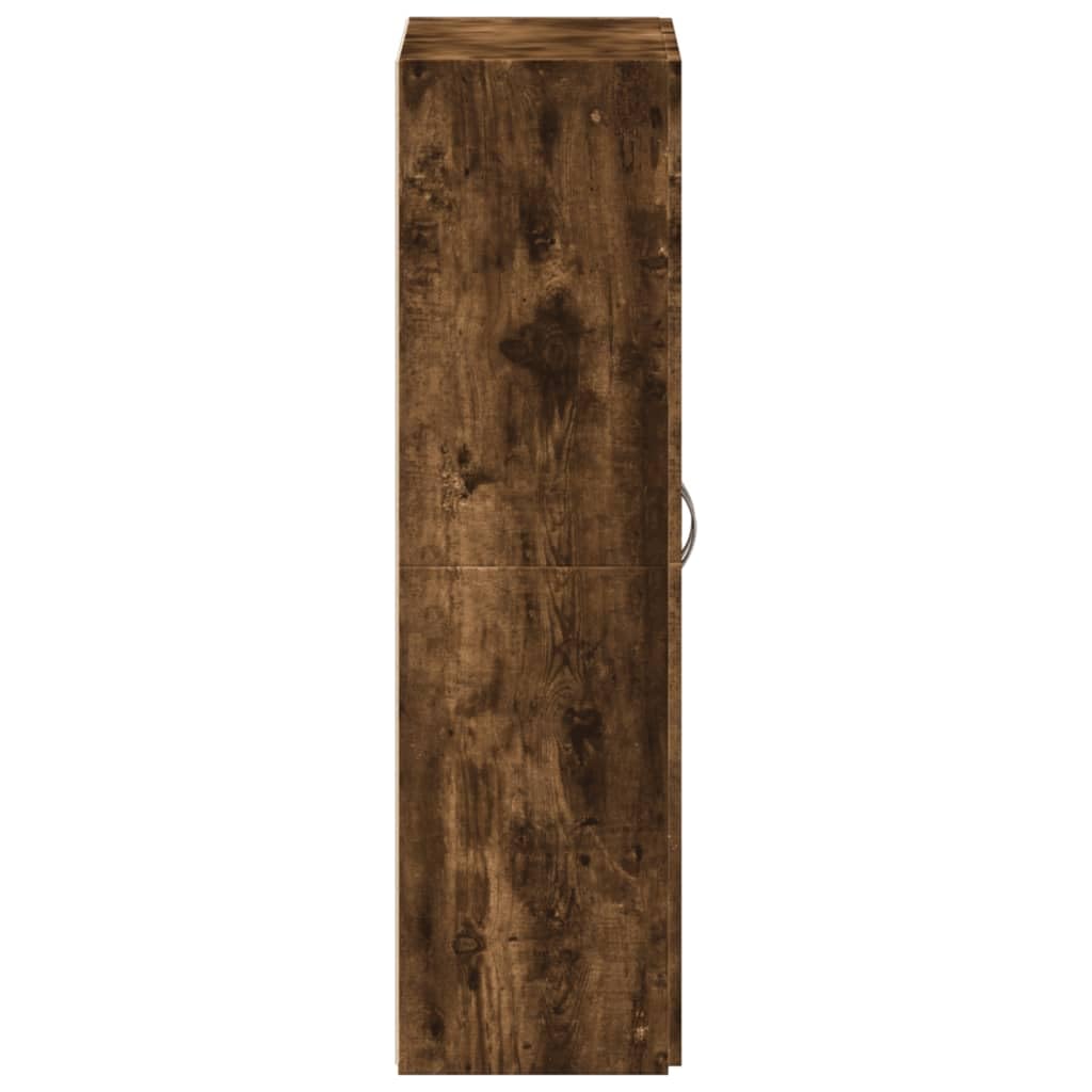 Brokky Schedario Rovere Fumo 60x32x115 cm in Legno Multistrato,Cassettiera,Mobiletto da Ufficio con Serratura,Regolabile per Cartelle Sospese,Superficie Testurizzata,per Ufficio,Studio