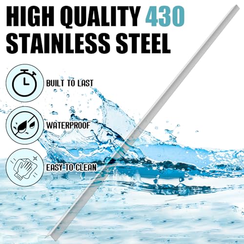 Image of Blulu 2 Pcs Stainless Steel Corner Guards 1 x 1 x 72 Inches Metal Wall Corner Protector with 90 Degree Protectors for Walls Protection and Decoration, Silver