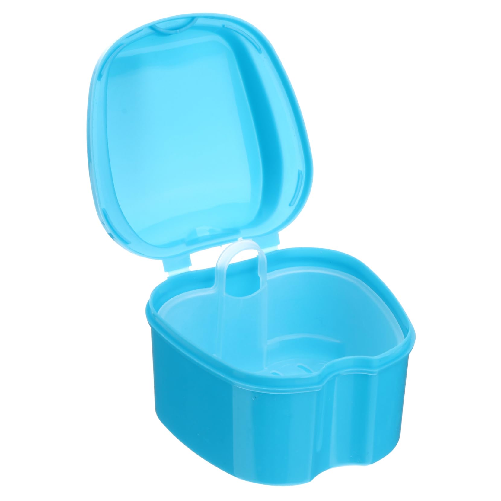 KOMBIUDA Porta Apparecchio Denti Scatola per Dentiera Igienico in Pp Heavy Duty con Cestello di Risciacquo e Contenitore Rete Sospeso, per Anziani e Ragazzo Ragazza