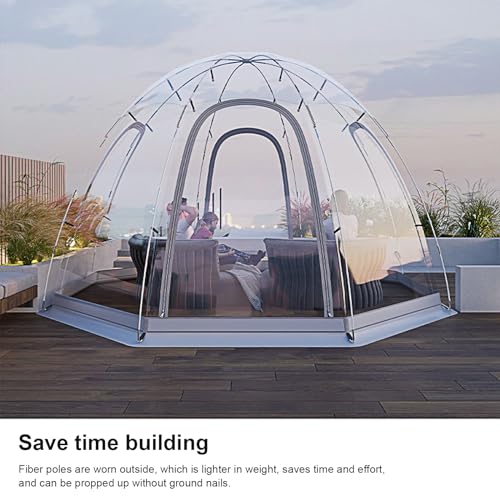Opblaasbare Koepel Bubble Tent, 12,5'x 12,5' Transparant, 8-10 Personen, Draagbare Reistent Voor Binnenplaats en Tuinhuisjes, Weer- en Koudbestendig - Afbeelding 4