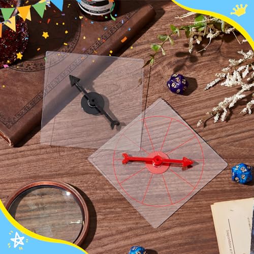 Image of Gejoy 10 Pack Transparent Spinners Bulk for Classroom Clear Spinners Dry Erase Math Game with Rotating Arrow (Multicolor)