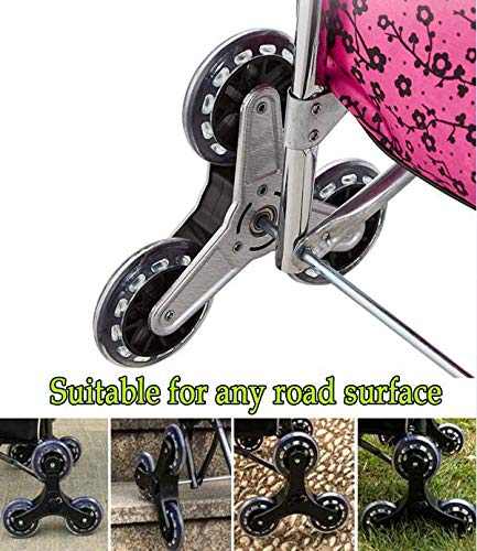 Einkaufstrolley mit großer Kapazität auf Rädern, faltbarer Treppenklettern, zusammenklappbarer Einkaufswagen, mit… – Bild 6